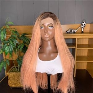 New 32inch Pink 13x6 Parting Lace Front Synthetic Hair Wig